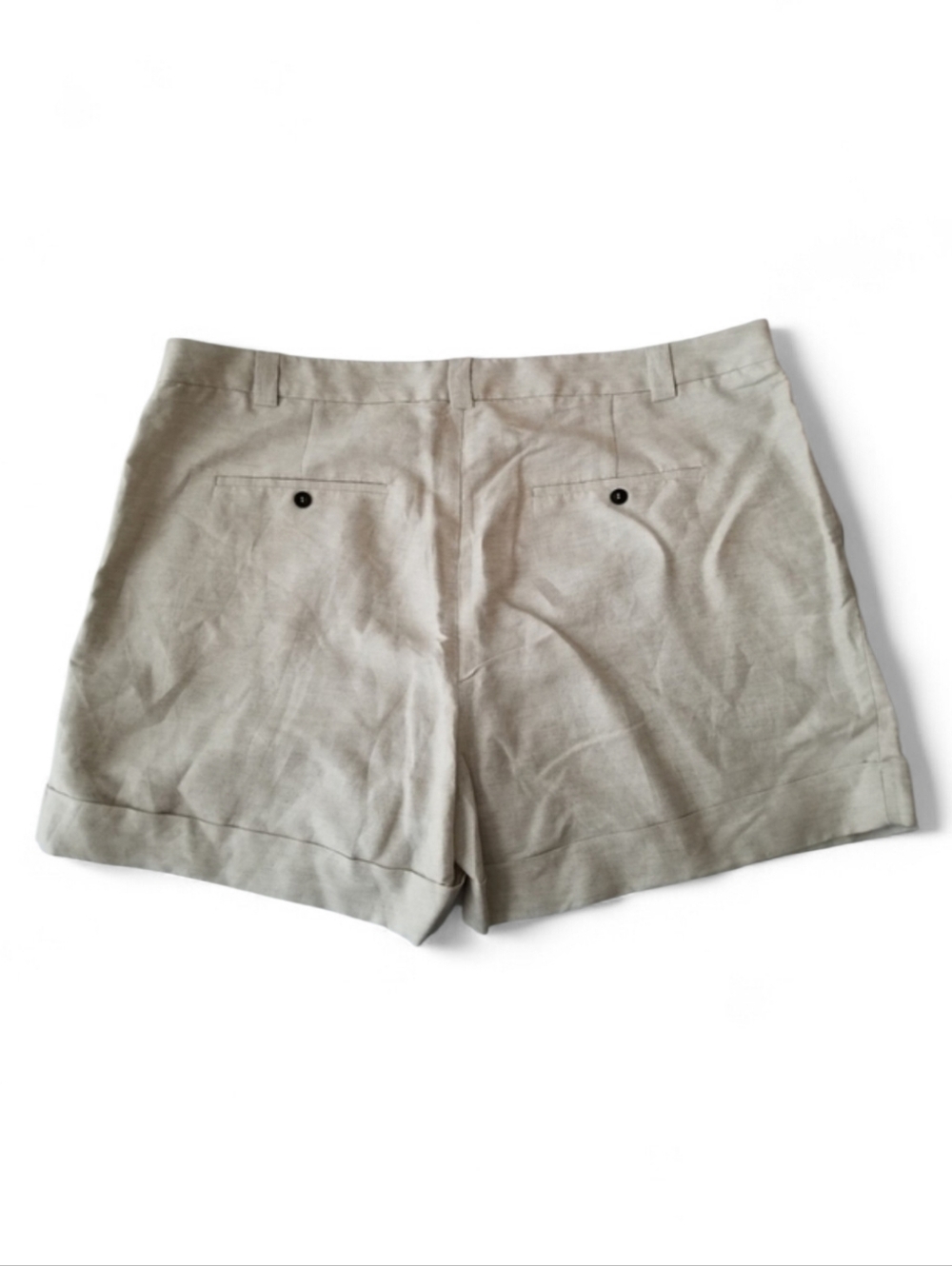 NWT H&M Plus Size Beige Linen-Blend Tailored Shorts Size 26 - Picture 4 of 5